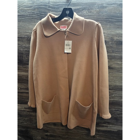 Kate Spade New York Sweaters - Kate Spade New York Ruffle Sweater Blazer Light Fawn OUM00124 Tan Cardigan M